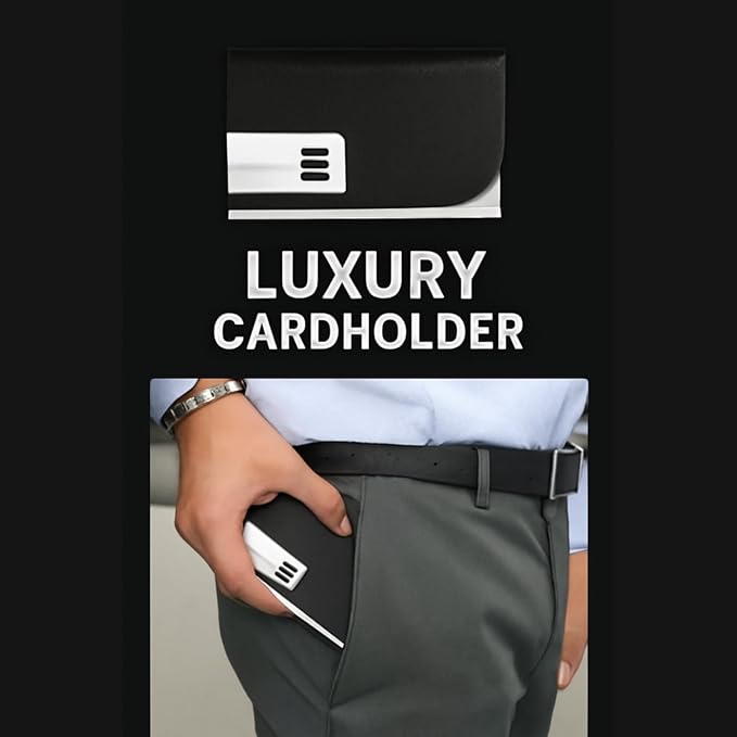 Metal Card Holder with Magnetic Shut Button (SS-702)