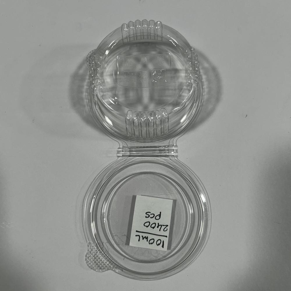100ml Round Hinged Box - Color: Transparent