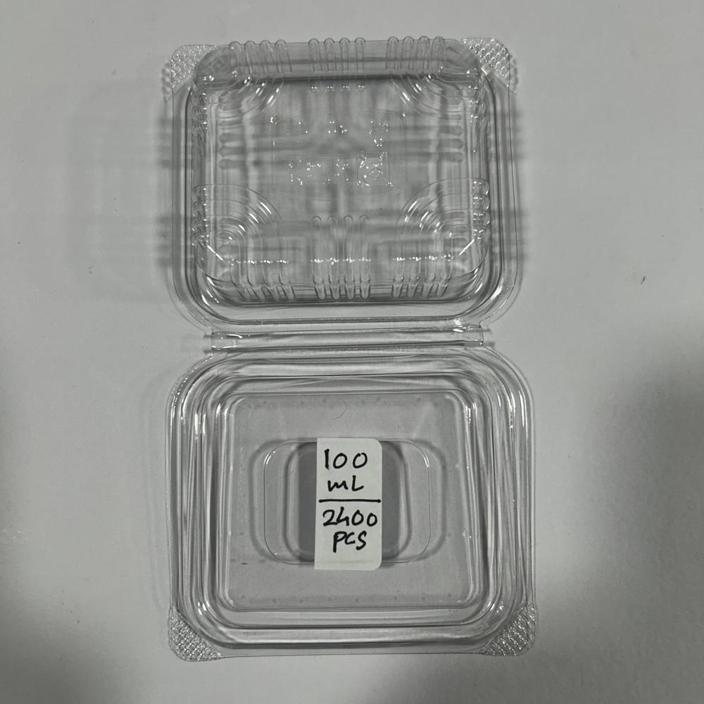 100ml Rectangle Hinged Box - Color: Transparent