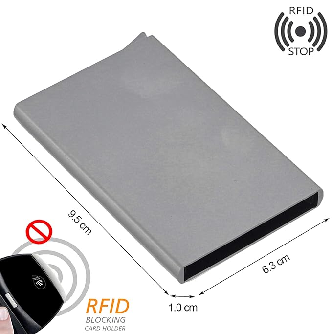 Black Metal Unisex RFID Protected Smart Pop-Up Card Holder (SS-703)