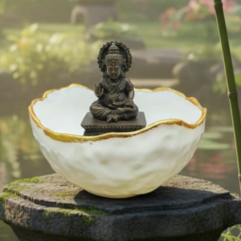 Kuber Idol With Salanite Bowl