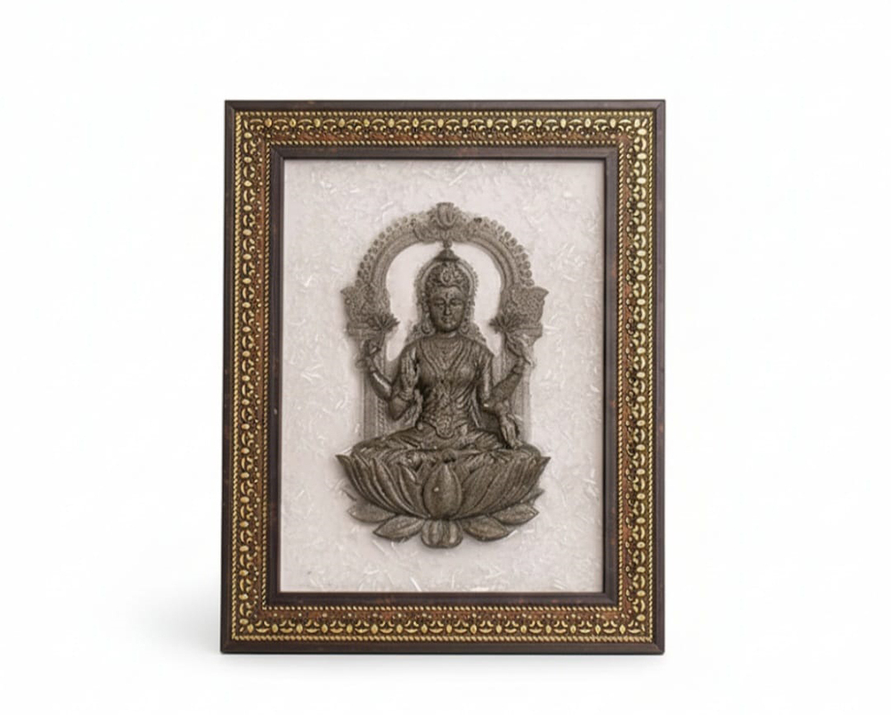 Pyrite Lakhsmi Ji Photo Frame With Salanite Background