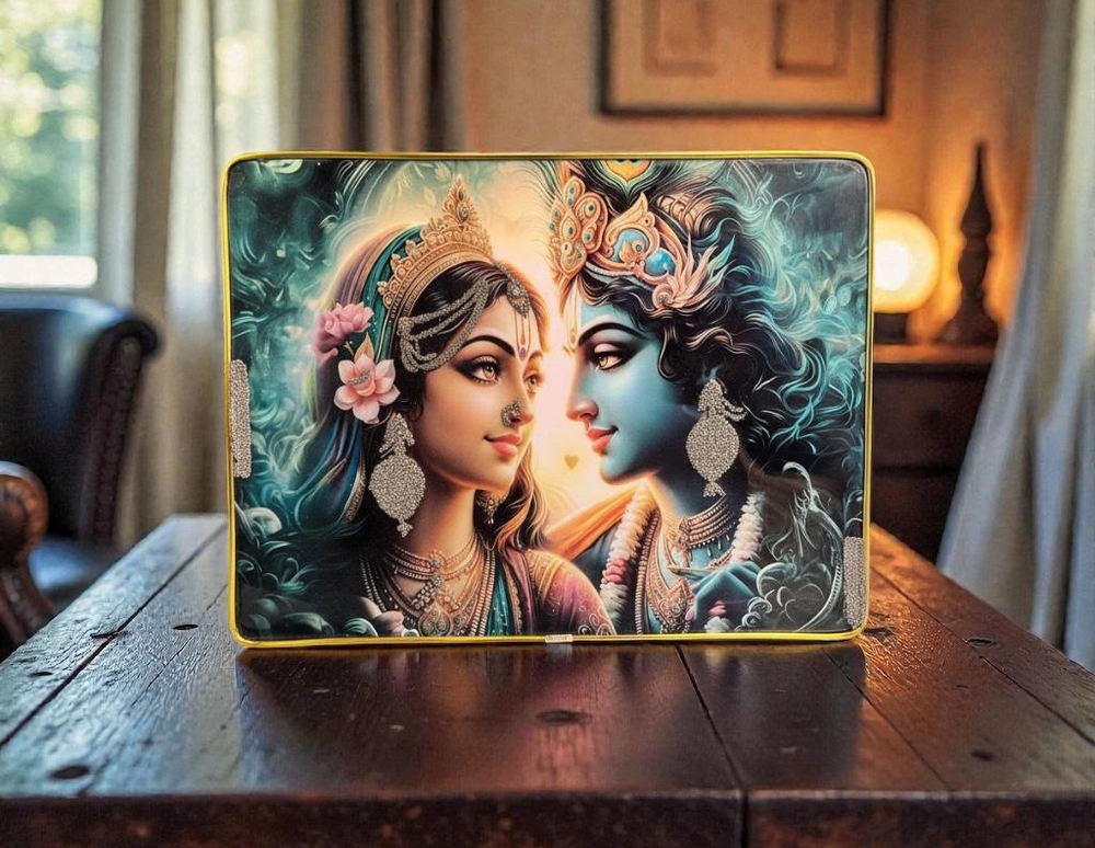 Radha Krishna Pyrite Photo Frame