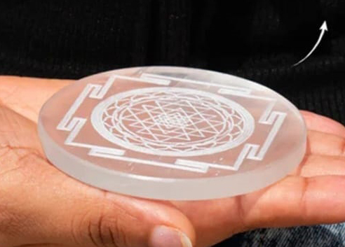 Shree Yantra Selenite Plate