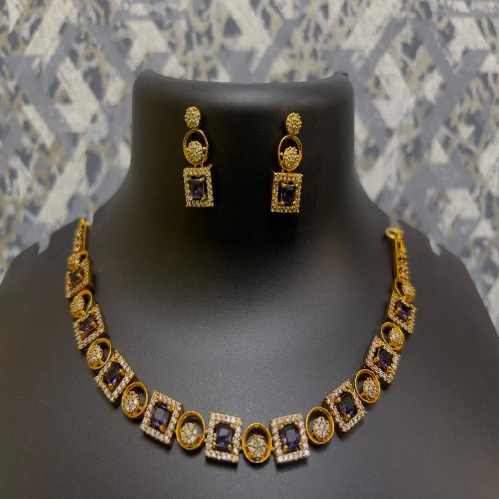 Royal Square Crystal Necklace Set