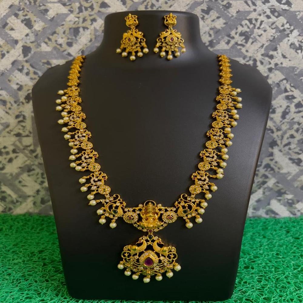 Antique Lakshmi Devi Temple Long Necklace Set