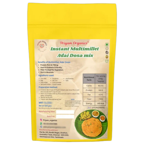 500 Gm Instant Multimillet Adai Dosa Mix - Color: White