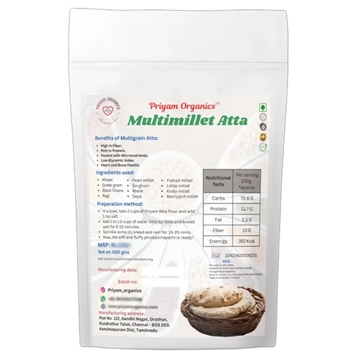 500 Gm Multimillet Atta - Color: White