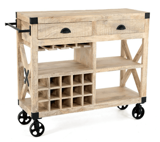 wooden bar table trolly