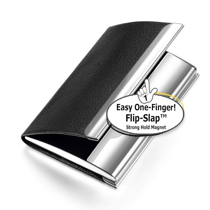 Luxury PU Leather & Metal Flip Visiting Card Holder (SS-705)