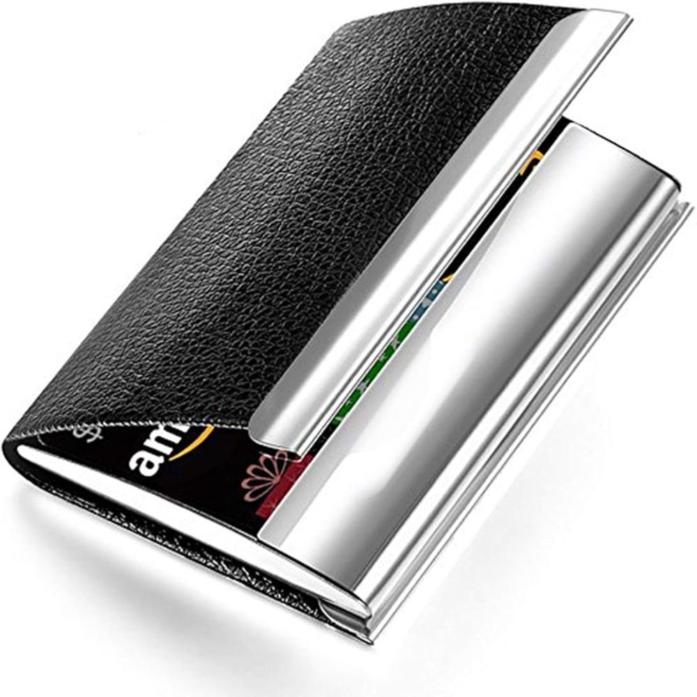 Luxury PU Leather & Metal Flip Visiting Card Holder (SS-705)