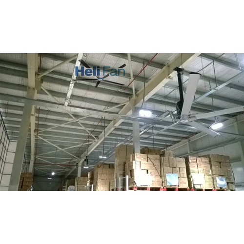 Trussless Hvls Fans - Aluminum Material, 5 Blades, White Finish | Electrical Power Source, 1 Year Warranty