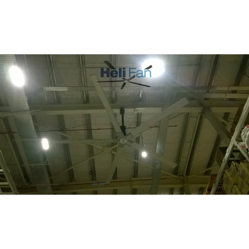 Trussless Hvls Fans - Aluminum Material, 5 Blades, White Finish | Electrical Power Source, 1 Year Warranty