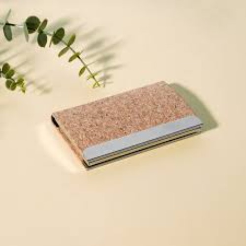 Premium Cork & Metal Business Card Holder (SS-707)