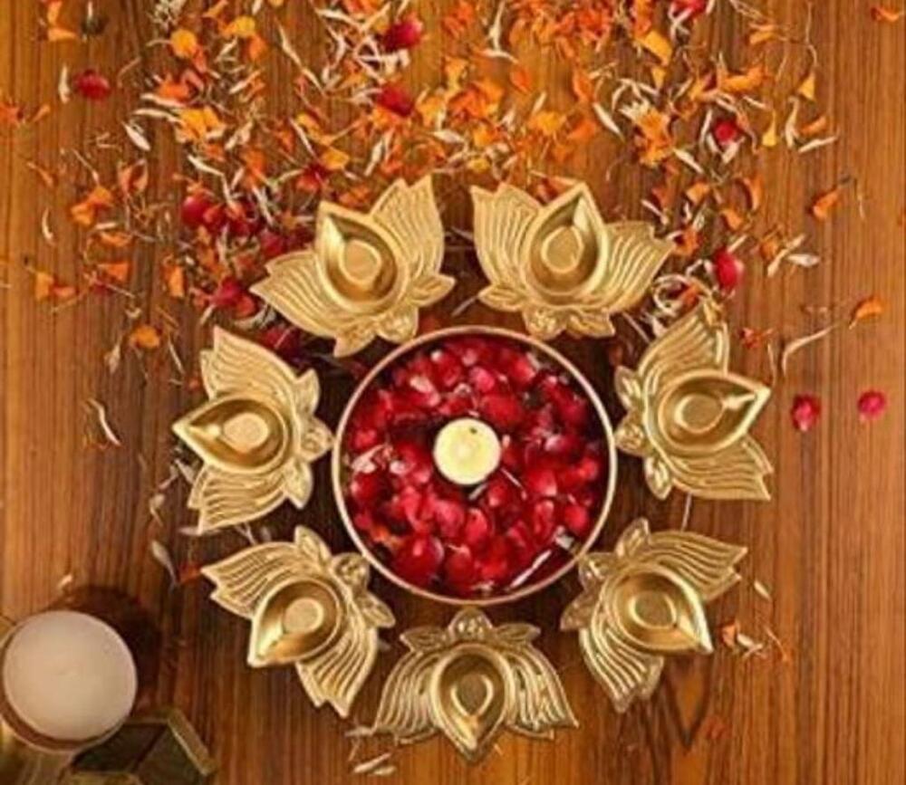 Metal Lotus Diya