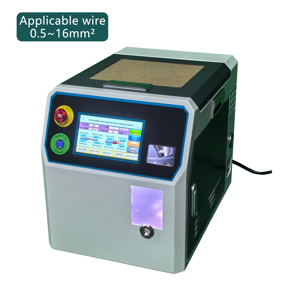 0.5-16sqmm Pre-insulated Tubular Terminal Servo Crimping Machine - Color: Grey