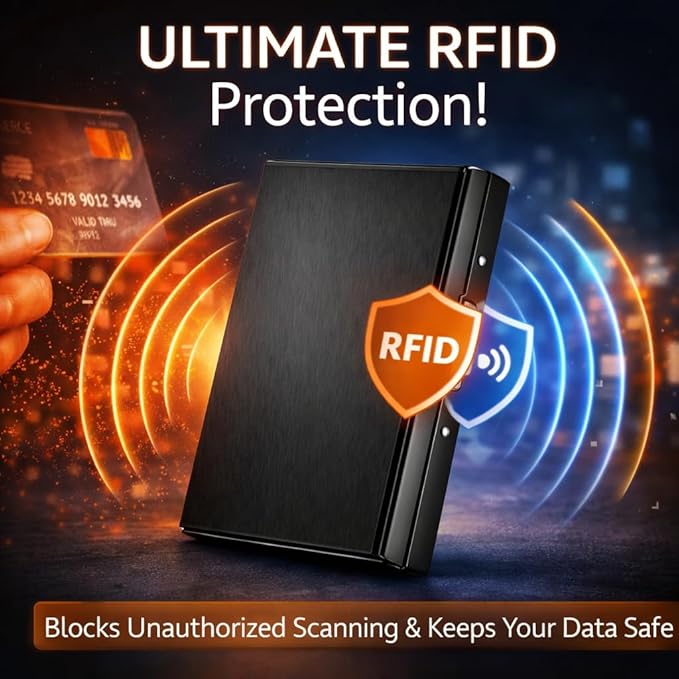 Luxury Plain Black Metal Business Card Holder (SS-708)