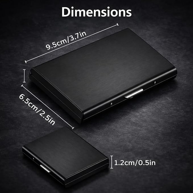 Luxury Plain Black Metal Business Card Holder (SS-708)