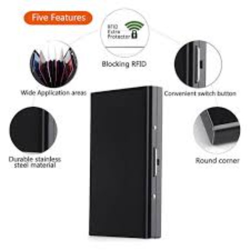 Luxury Plain Black Metal Business Card Holder (SS-708)