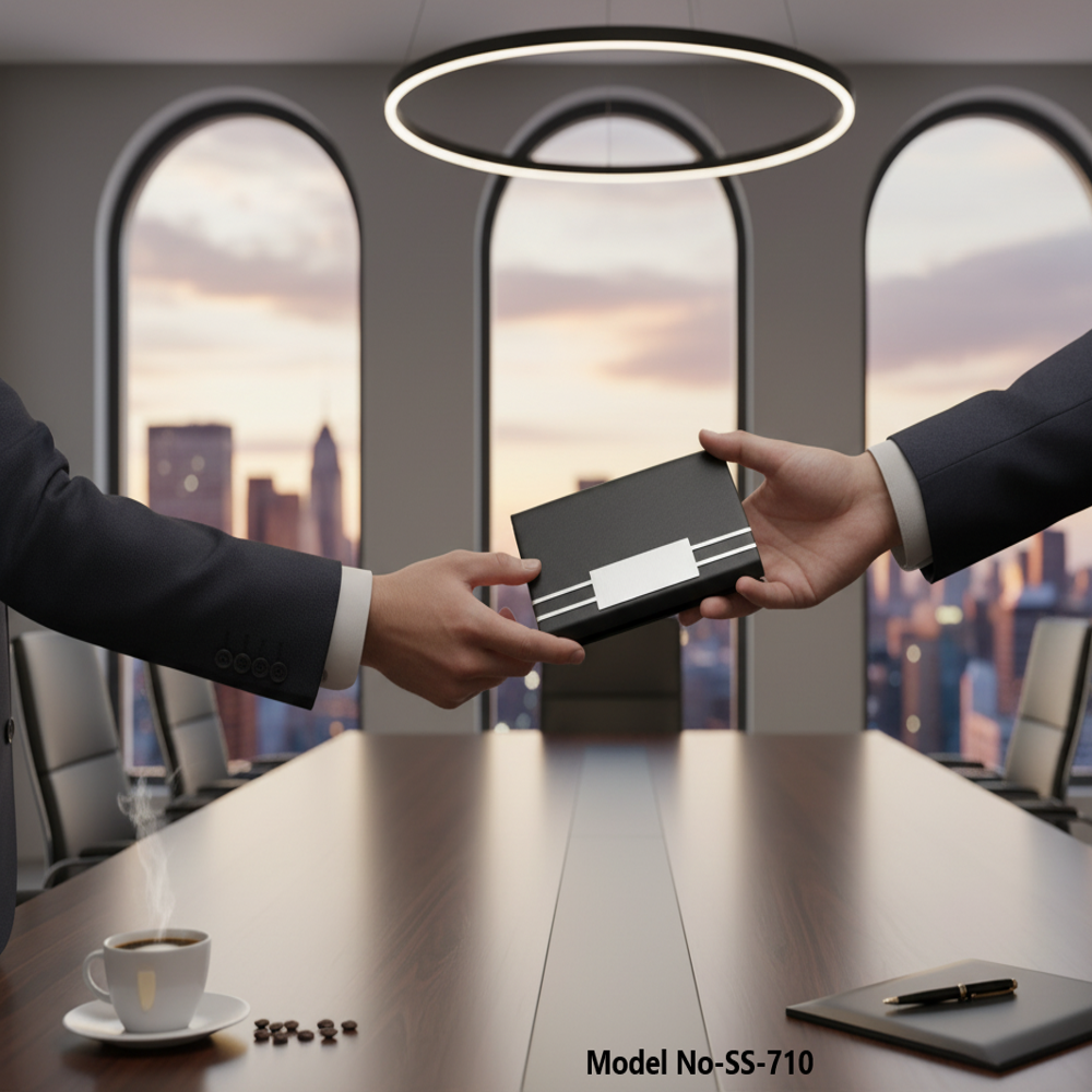 Luxury Aluminium Card Case With Magnetic Closure(Ss-710) - Color: Silver / Metallic