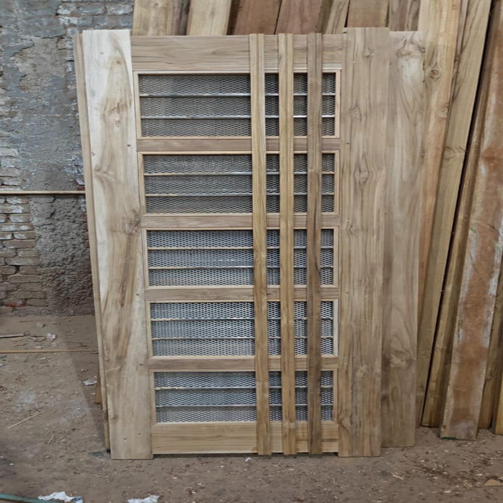 Jali Wooden Door - Color: Brown