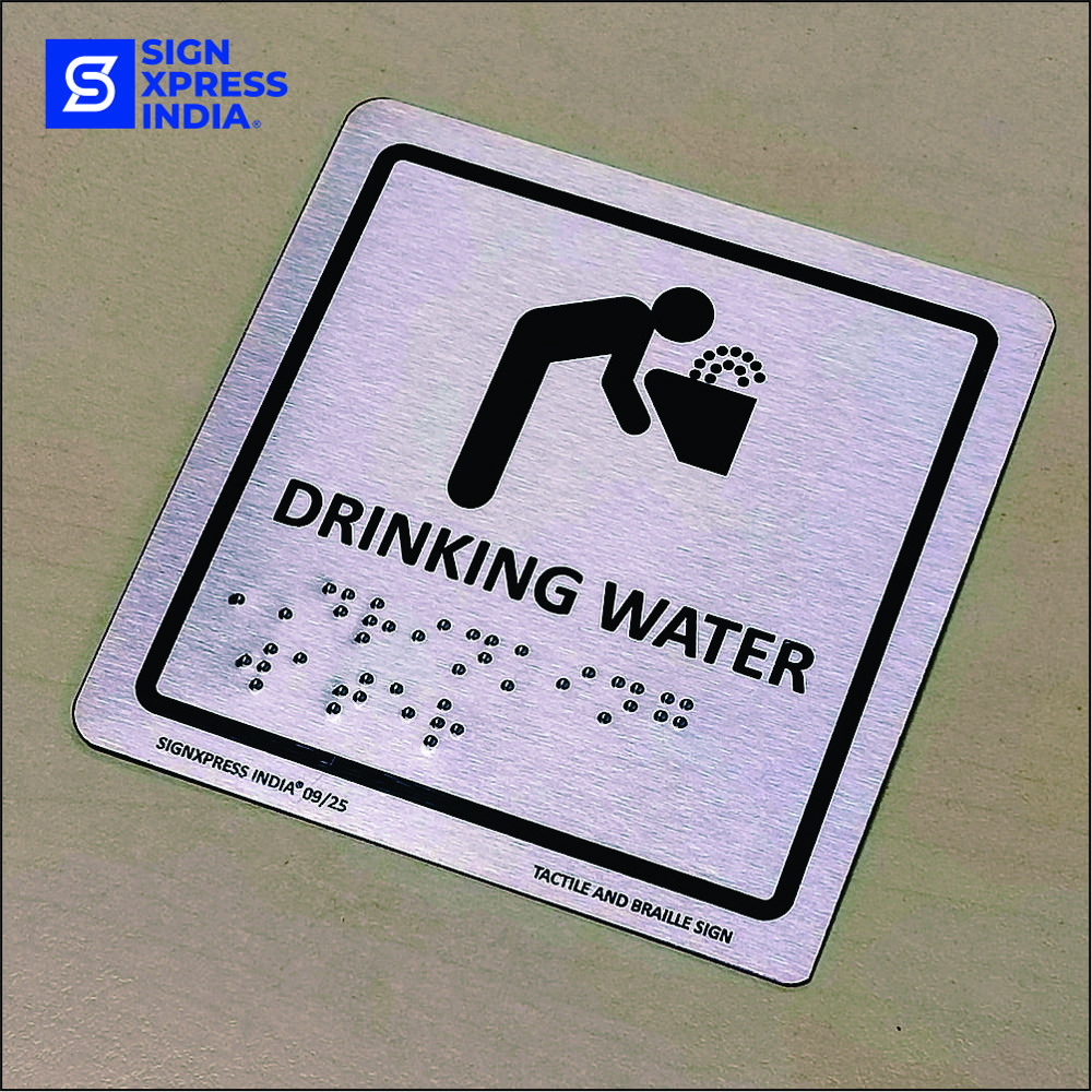 Stainless Steel Braille Signages - 102 - Color: Silver