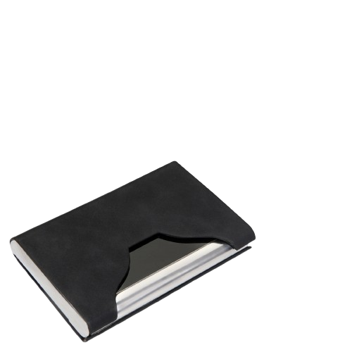 Black Leatherette Metal Visiting Card Holder (SS-717)