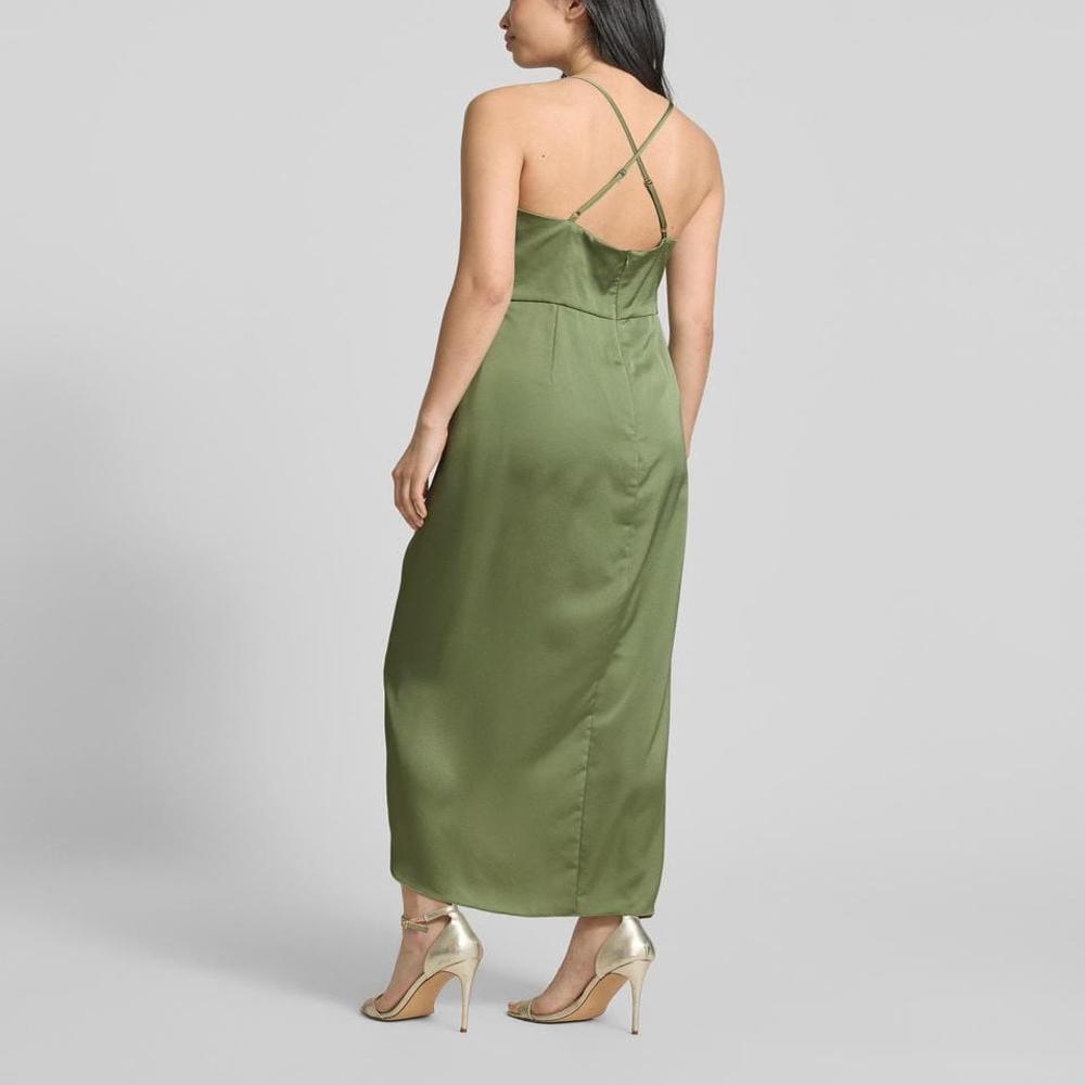 Womens Stylish Wrap Maxi Dress - Color: Green