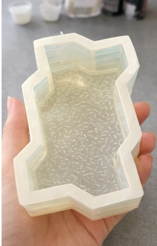 Paving Block Mould Ap-101 Zigzag Pattern - Plastic Pvc Flexible, Glossy Finish, Transparent