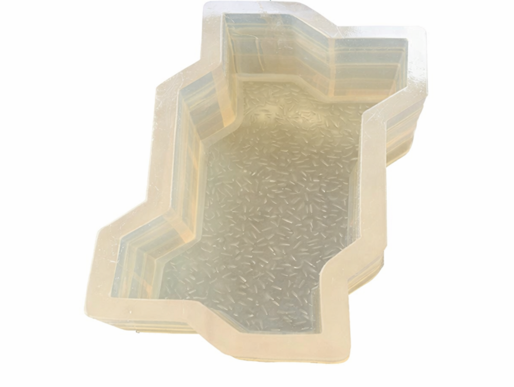 Paving Block Mould Ap-101 Zigzag Pattern - Plastic Pvc Flexible, Glossy Finish, Transparent