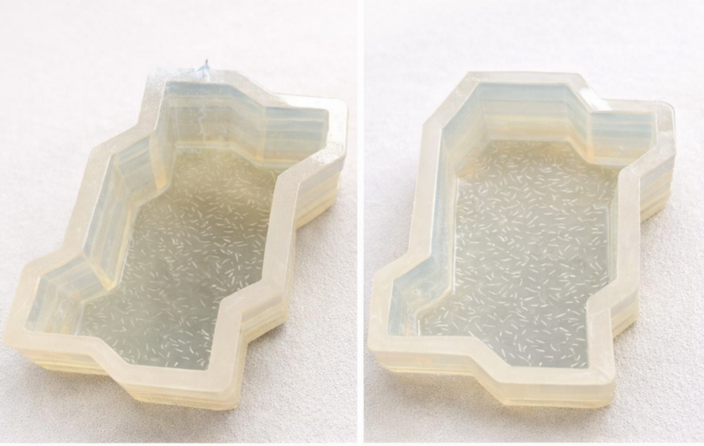 Paving Block Mould Ap-101 Zigzag Pattern - Plastic Pvc Flexible, Glossy Finish, Transparent