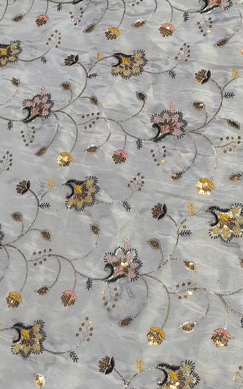 Muslin Shimmer Digital Print Fabric with stone