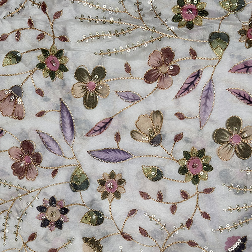 Ozone Chain Work Postion Print Fabric