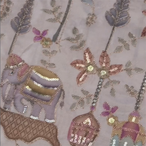 Cosmos Postion print with Daman Fabric