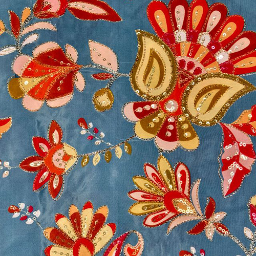 Natural Crep Position Print Fabric