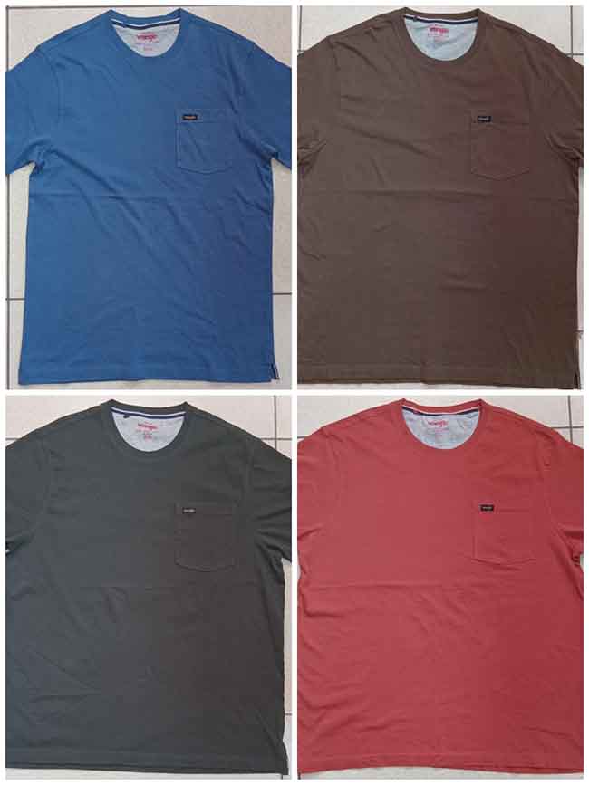 M11088 WRANGLER Mens Crew Neck Pocket T-Shirts