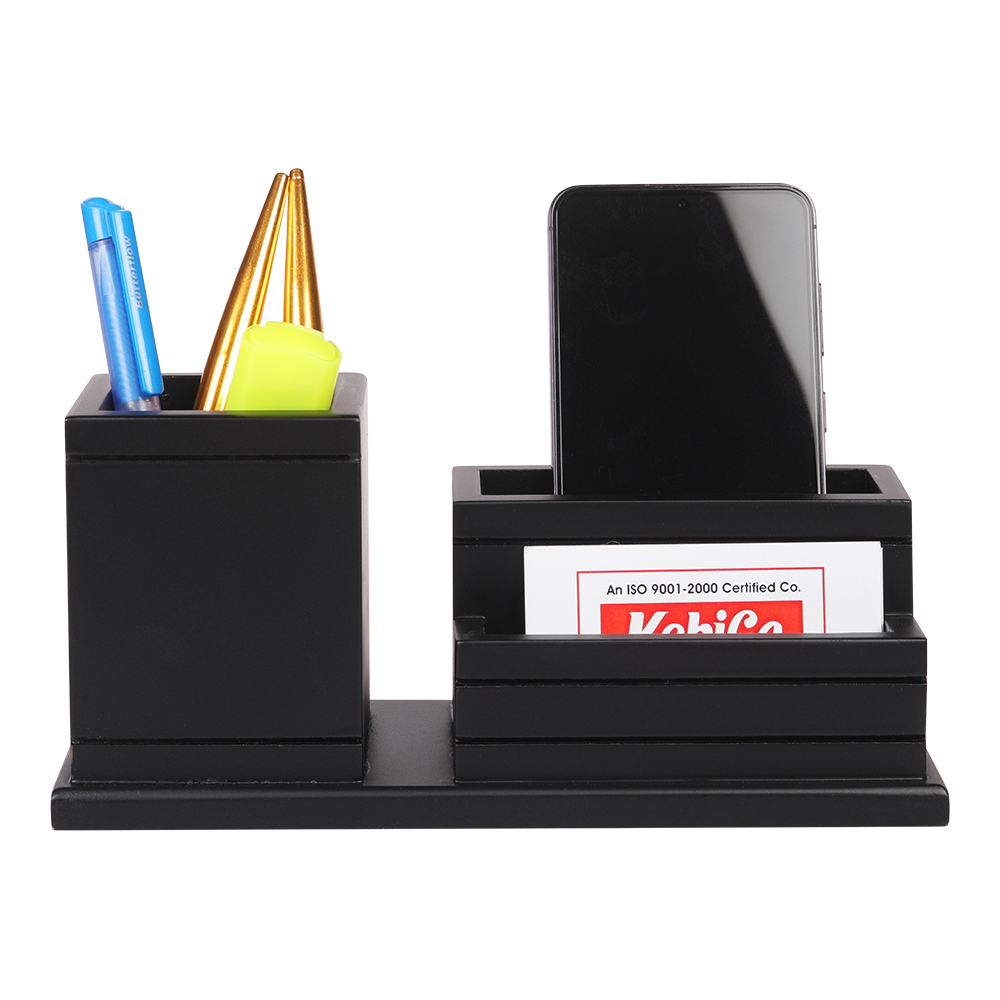 Black Wooden Pen Stand