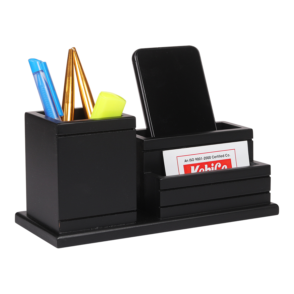 Black Wooden Pen Stand