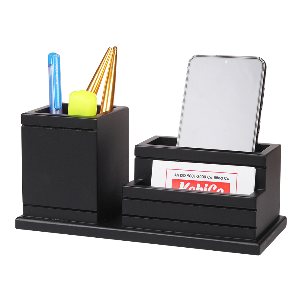 Black Wooden Pen Stand