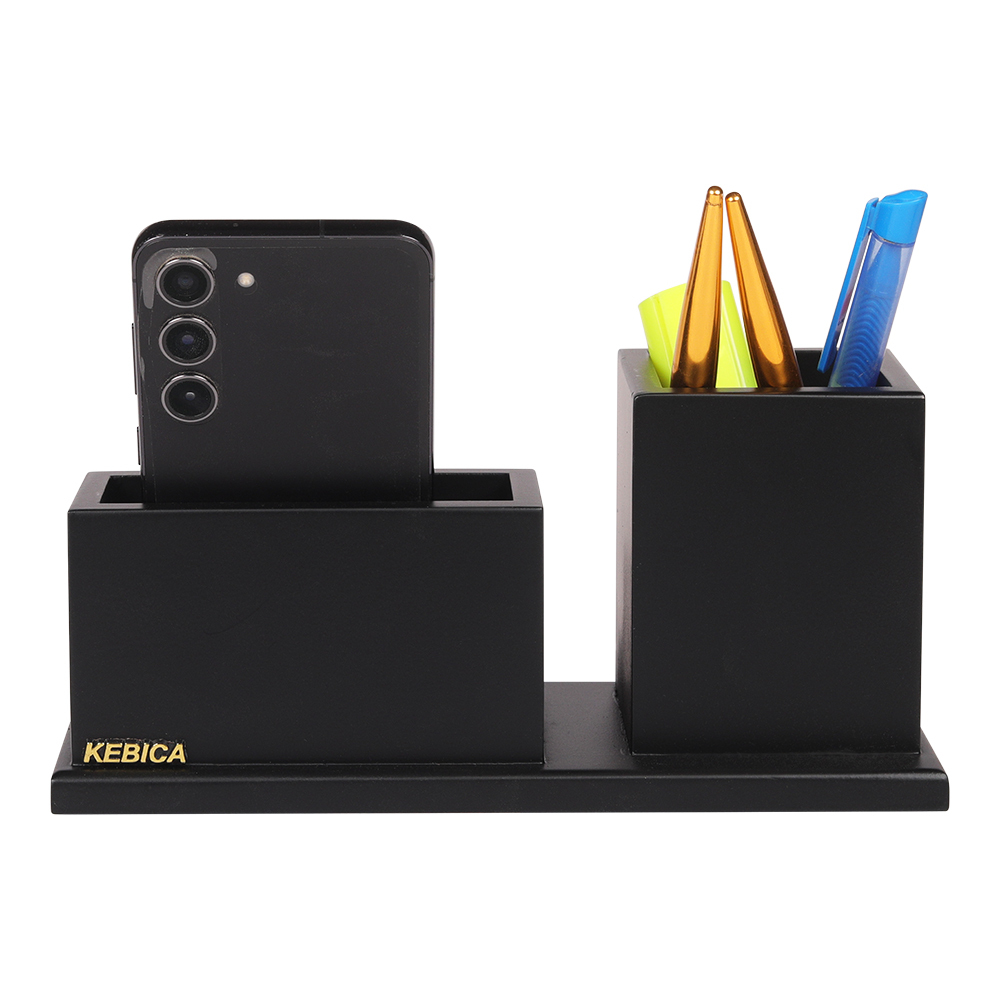 Black Wooden Pen Stand