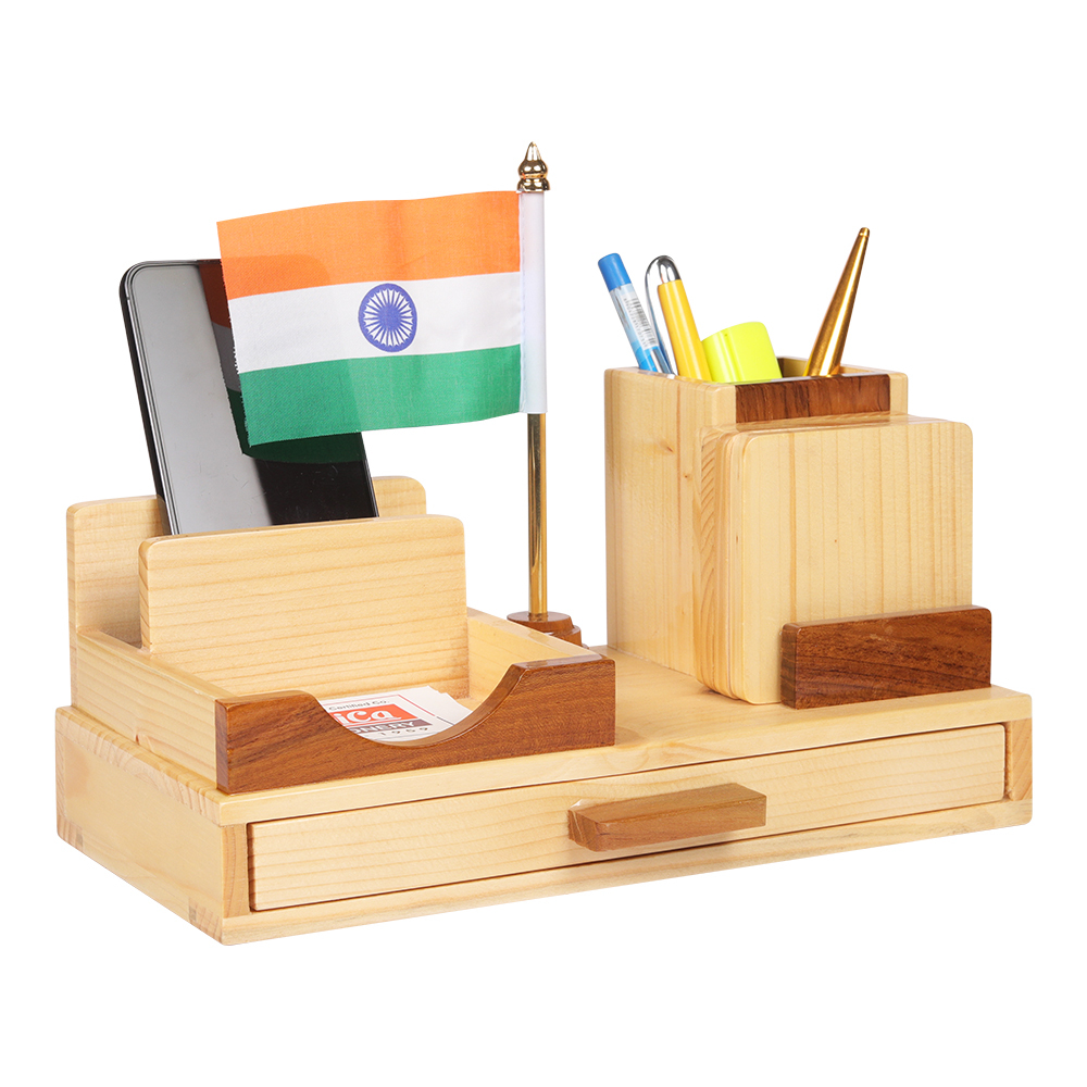 Flag-1400 Wooden Pen Stand