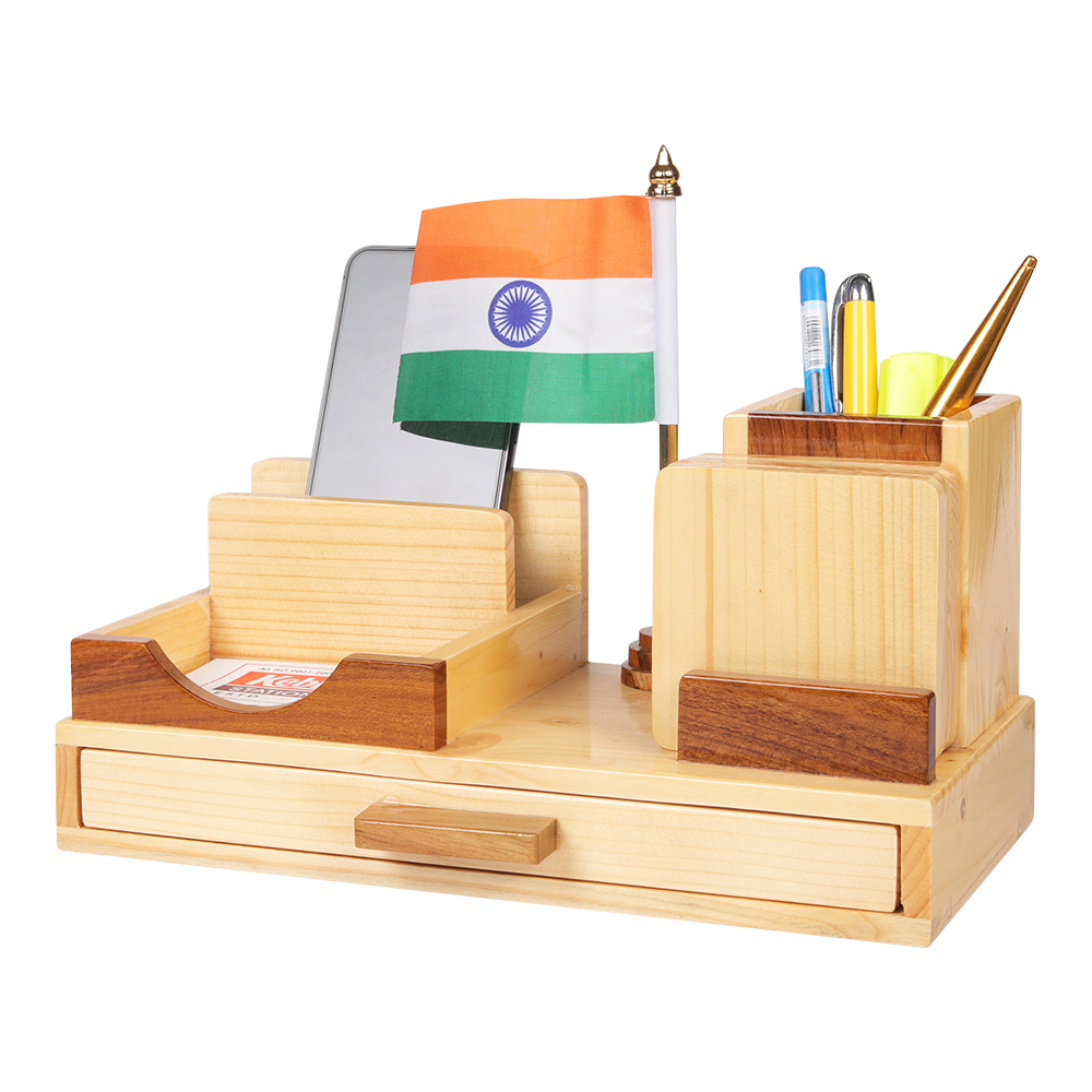 Flag-1400 Wooden Pen Stand
