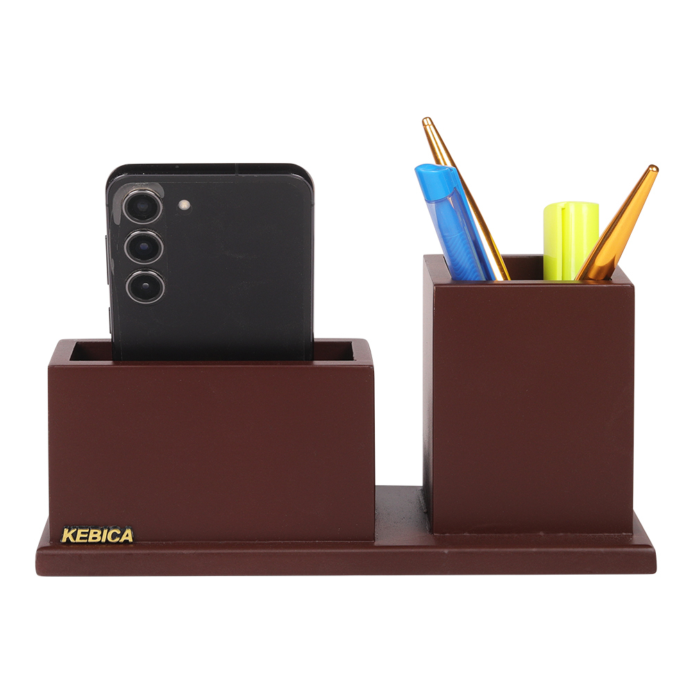 Brown Wooden Pen Stand