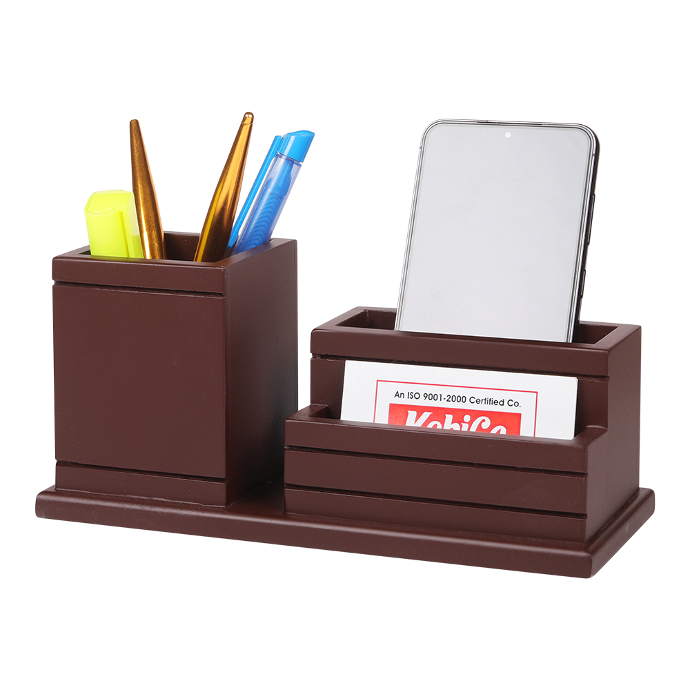 Brown Wooden Pen Stand