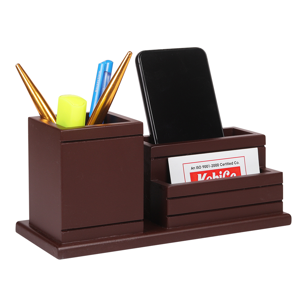 Brown Wooden Pen Stand