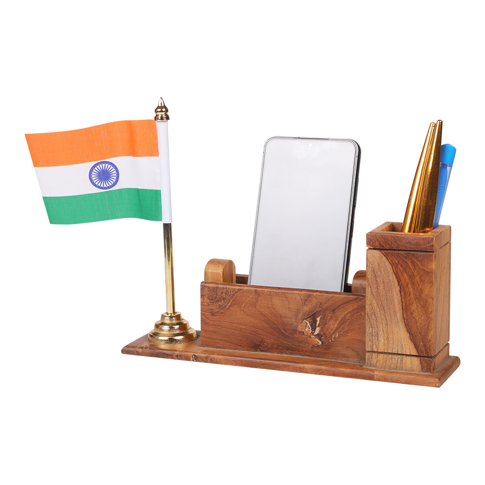 Flag-360 Wooden Pen Stand