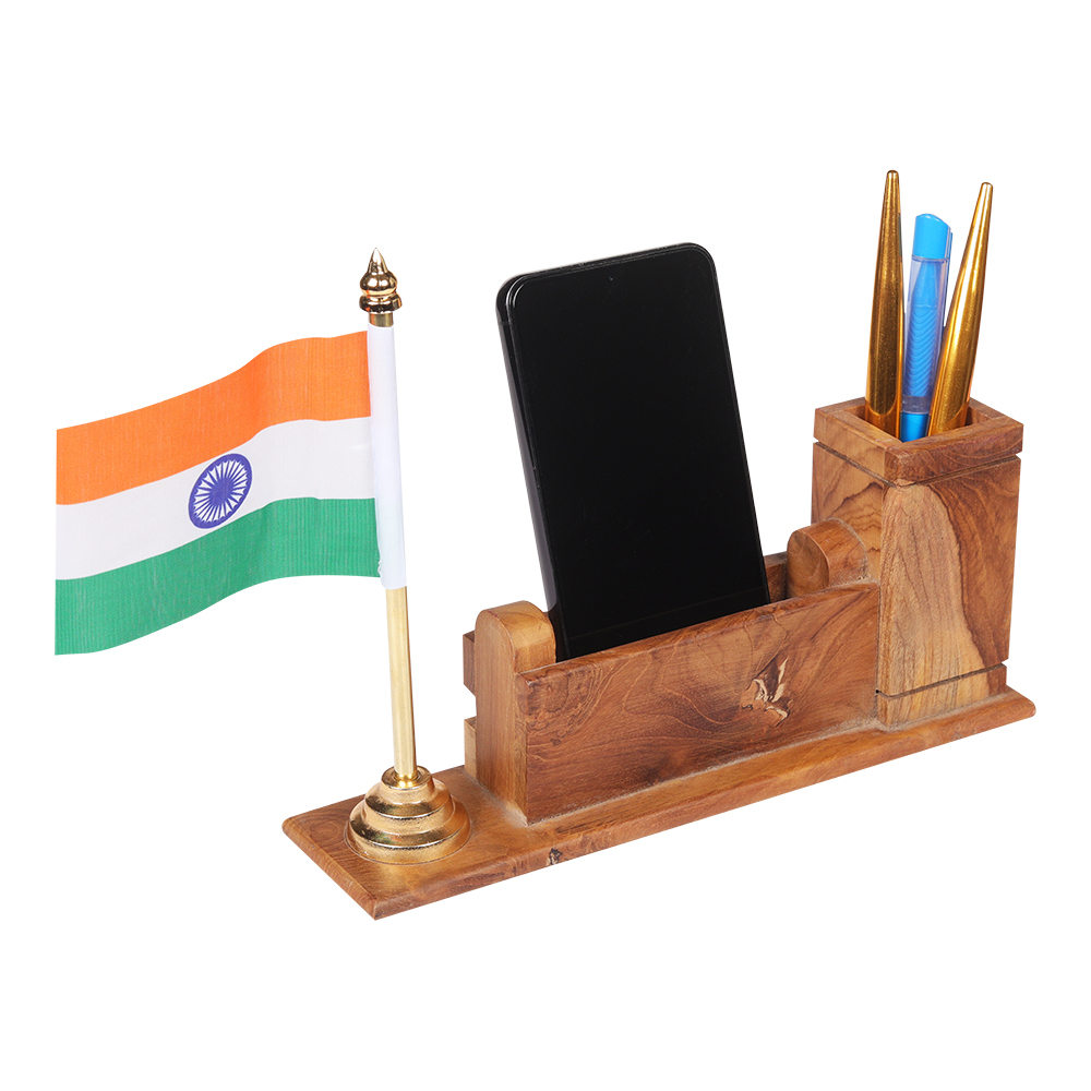 Flag-360 Wooden Pen Stand