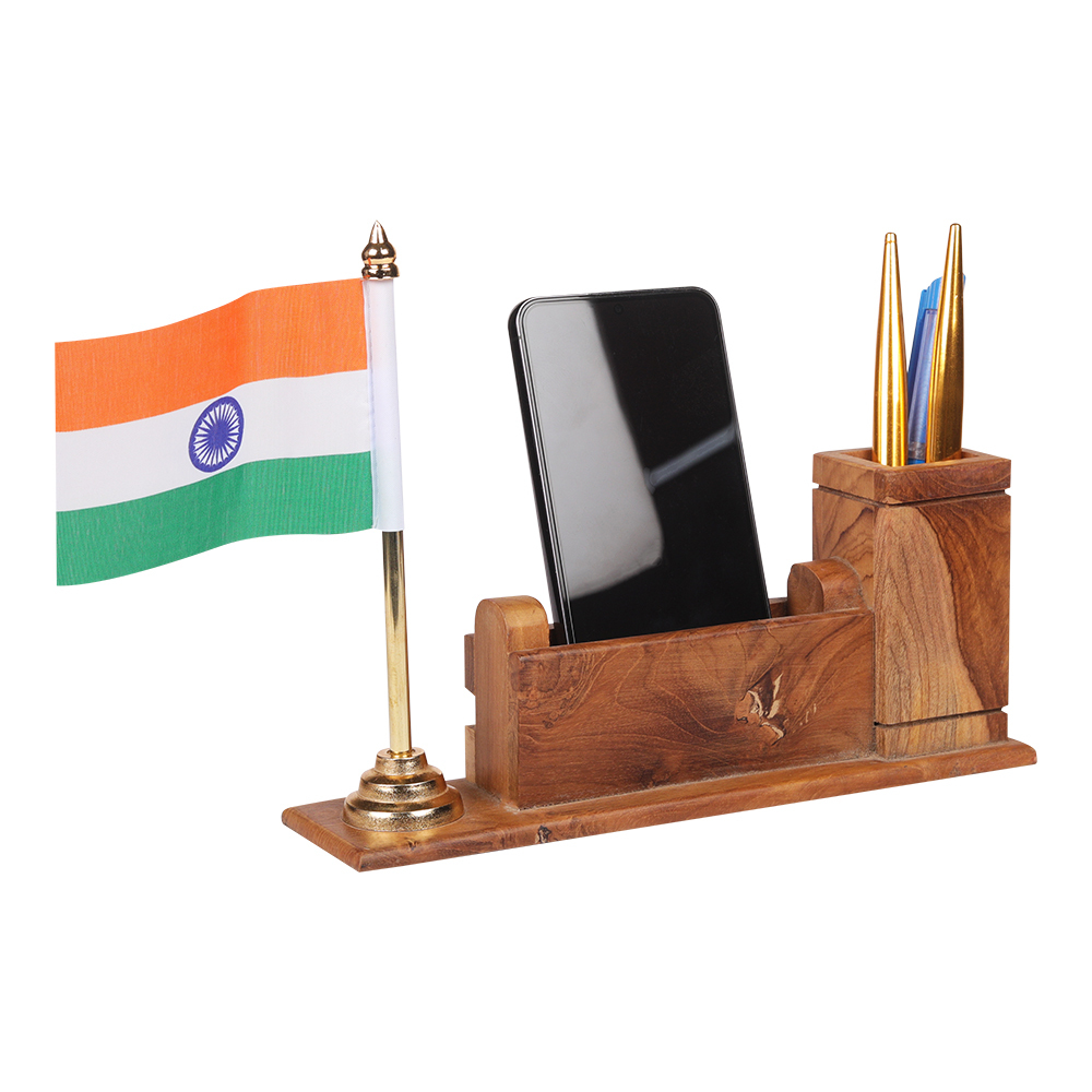 Flag-360 Wooden Pen Stand
