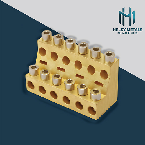 H-B985 Brass Neutral Link Connector - Brass Terminal Block with Screws