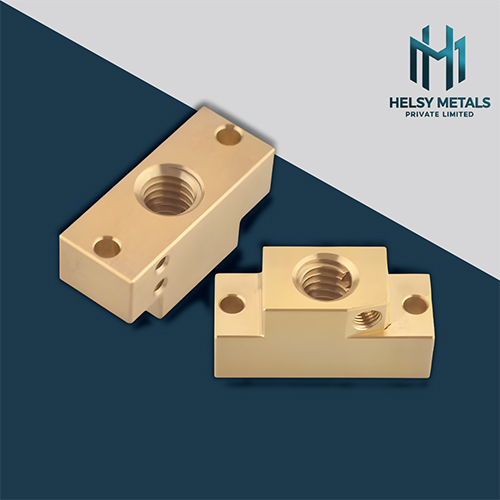 H-B990 Custom CNC Machined Brass Threaded Block - Brass Connector Block